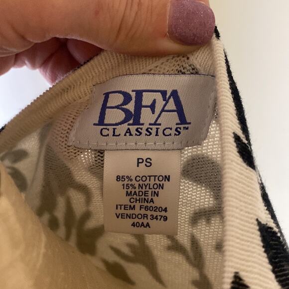 Vintage BFA Classics button up floral sweater Sz PS  LB1 - Picture 5 of 6